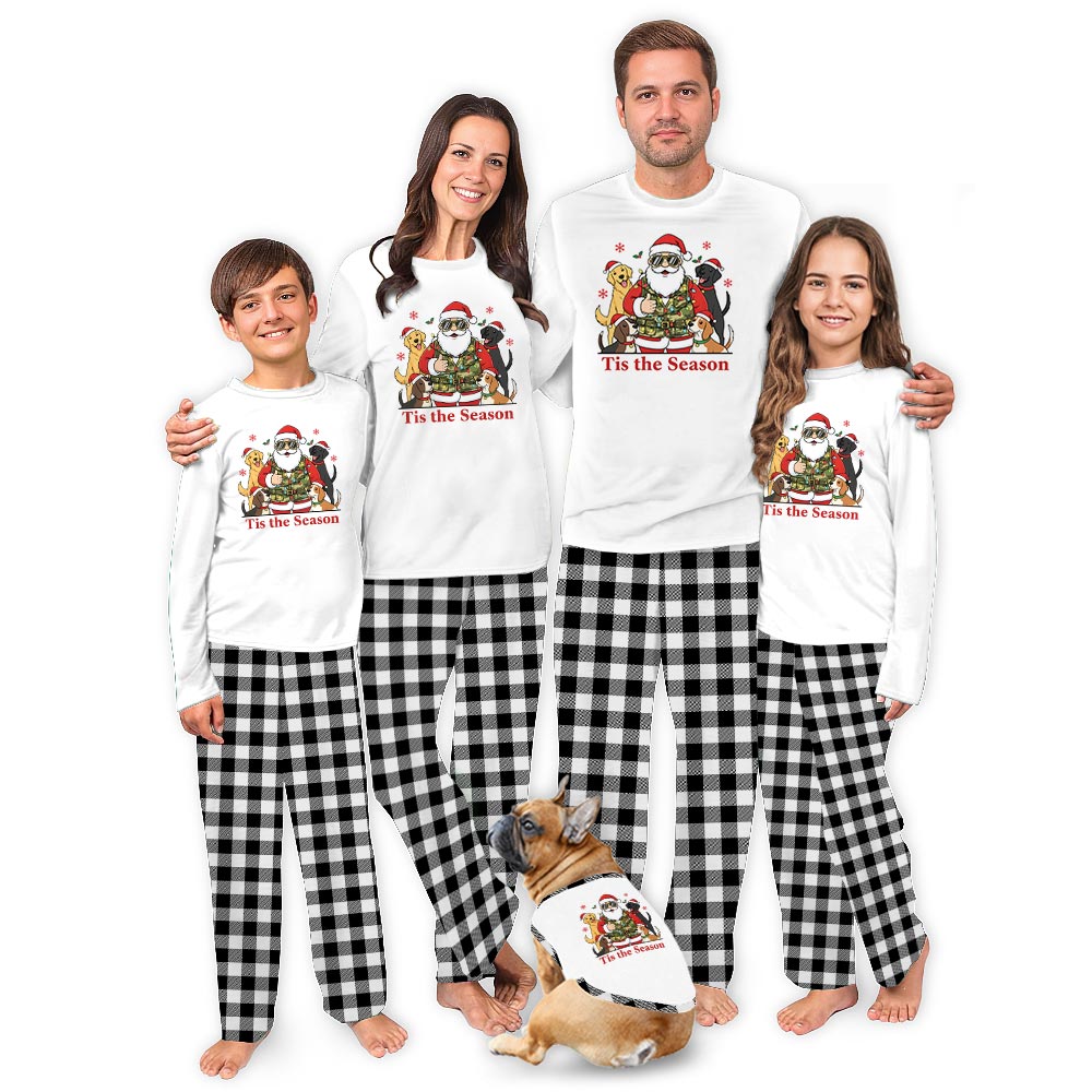 Santa Camouflage Christmas Pajamas Matching Family