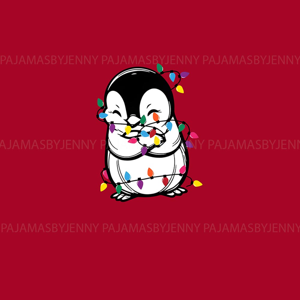 Cute Penguin With Christmas Light Matching Pjs For Family And Dog Cute Penguin With Christmas Light Matching Pjs For Family And Dog
