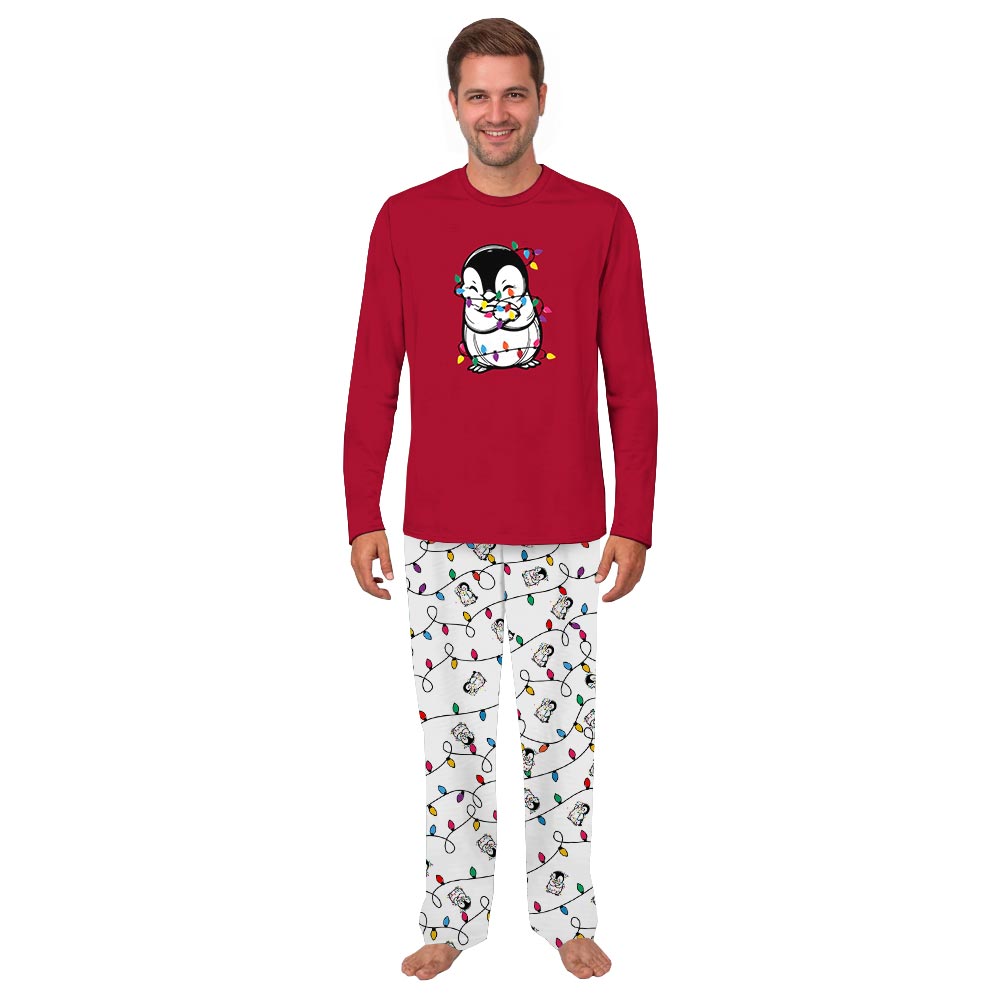 Cute Penguin With Christmas Light Matching Pjs For Family And Dog Cute Penguin With Christmas Light Matching Pjs For Family And Dog