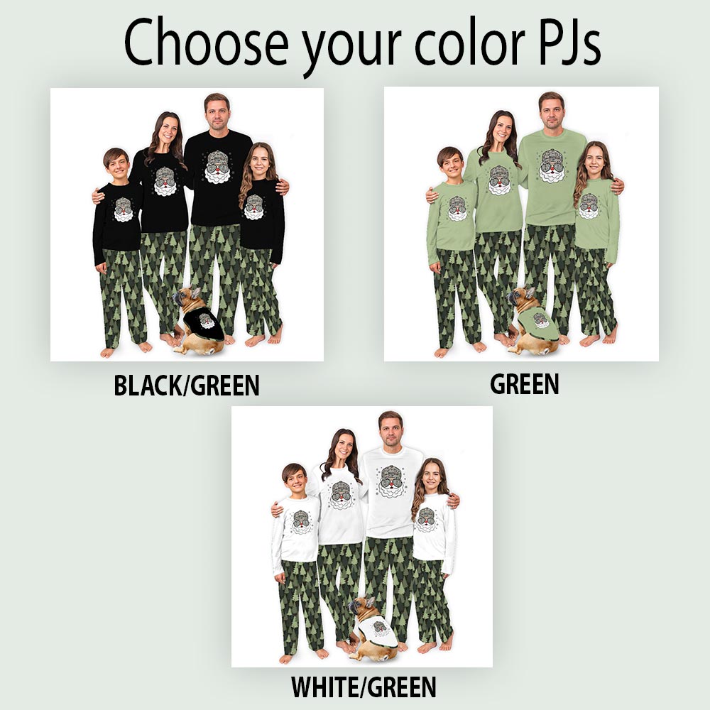Festive Santa Camouflage Matching Family Pajama Sets