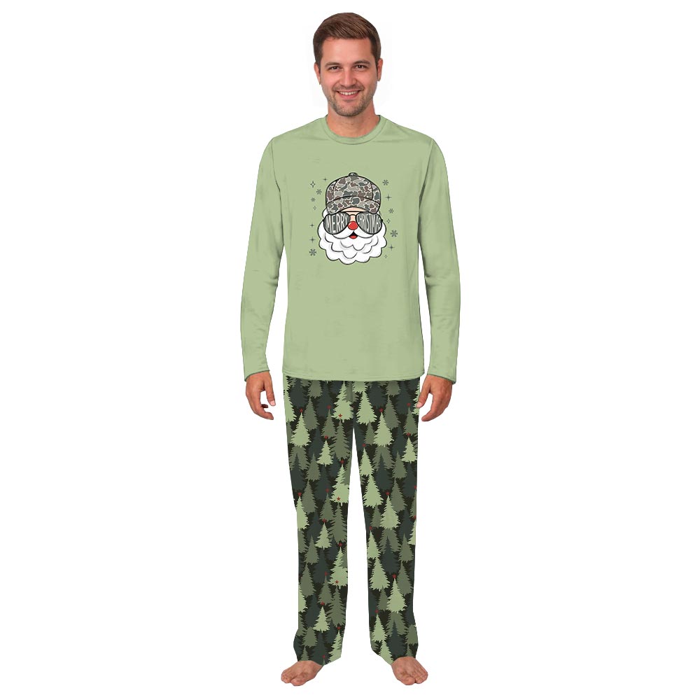 Festive Santa Camouflage Matching Family Pajama Sets
