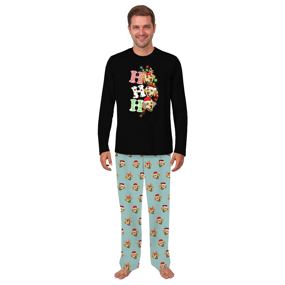 Golden Retriever Ho Ho Ho Christmas Holiday Family Pajamas