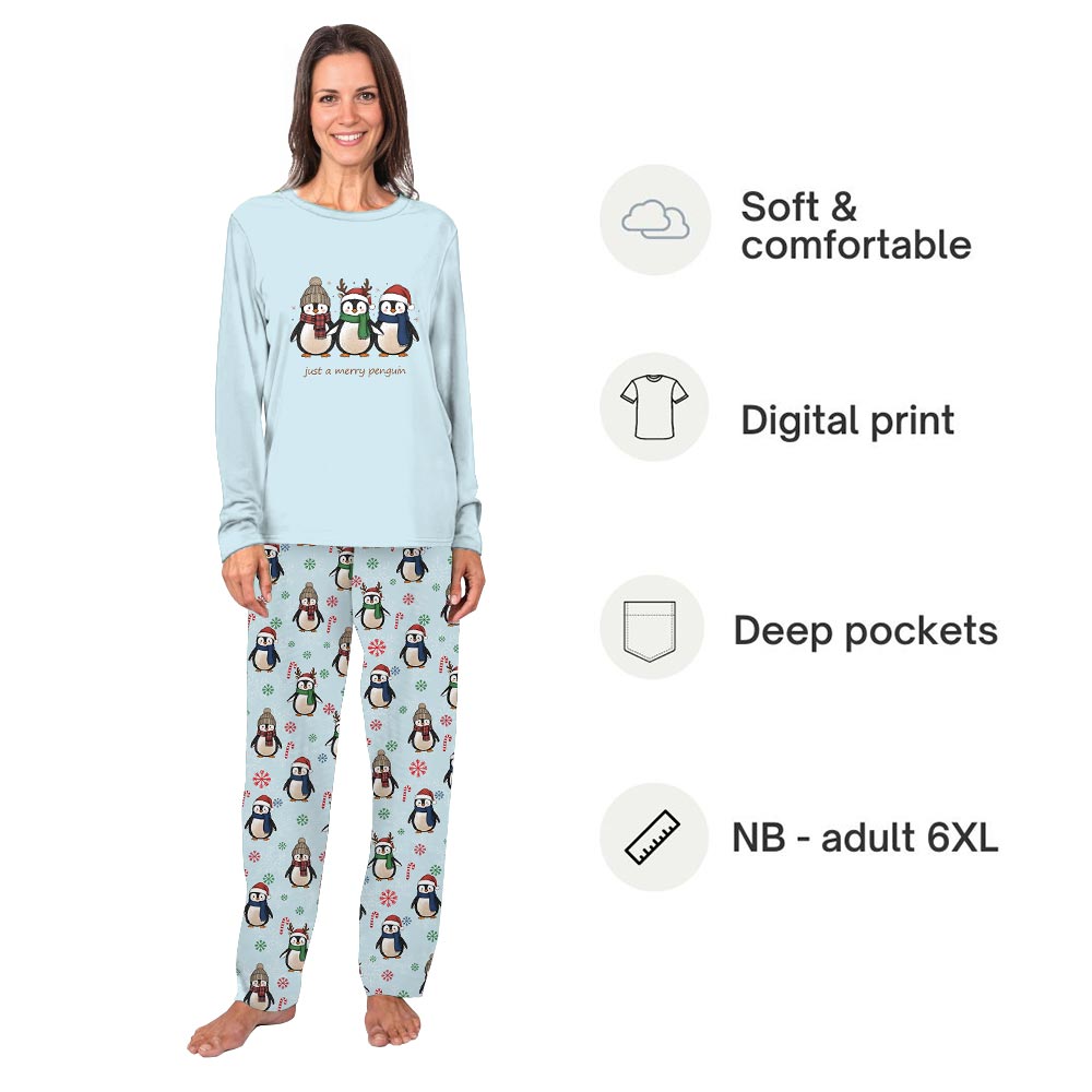 Cute Just A Merry Penguin Saying Family Christmas Pajamas Cute Just A Merry Penguin Saying Family Christmas Pajamas