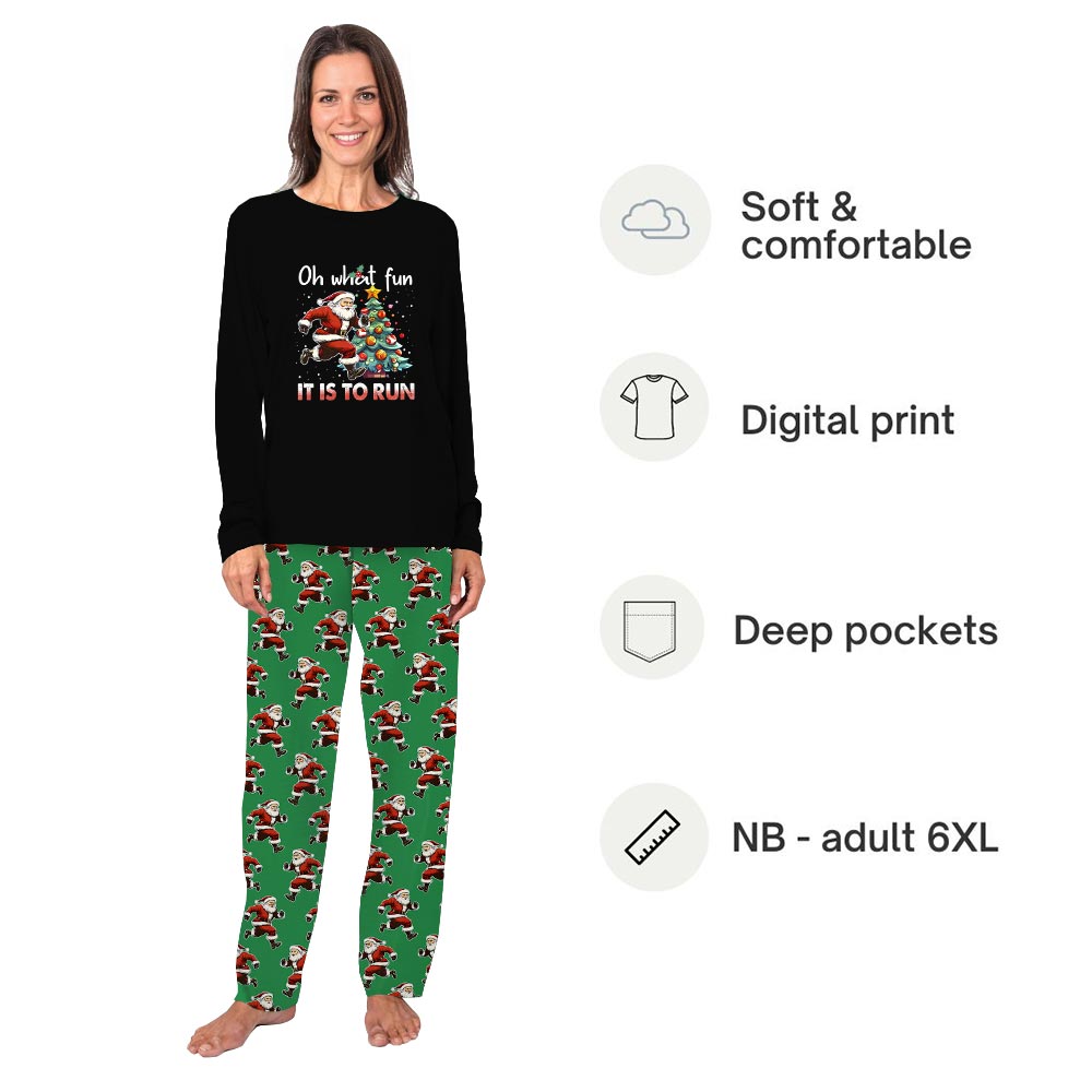 What Fun It Is To Run Quote Matching Family Xmas Pajamas