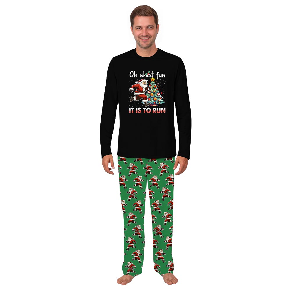What Fun It Is To Run Quote Matching Family Xmas Pajamas
