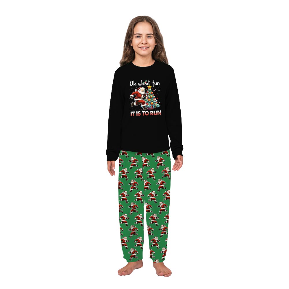 What Fun It Is To Run Quote Matching Family Xmas Pajamas