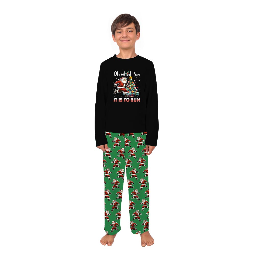 What Fun It Is To Run Quote Matching Family Xmas Pajamas