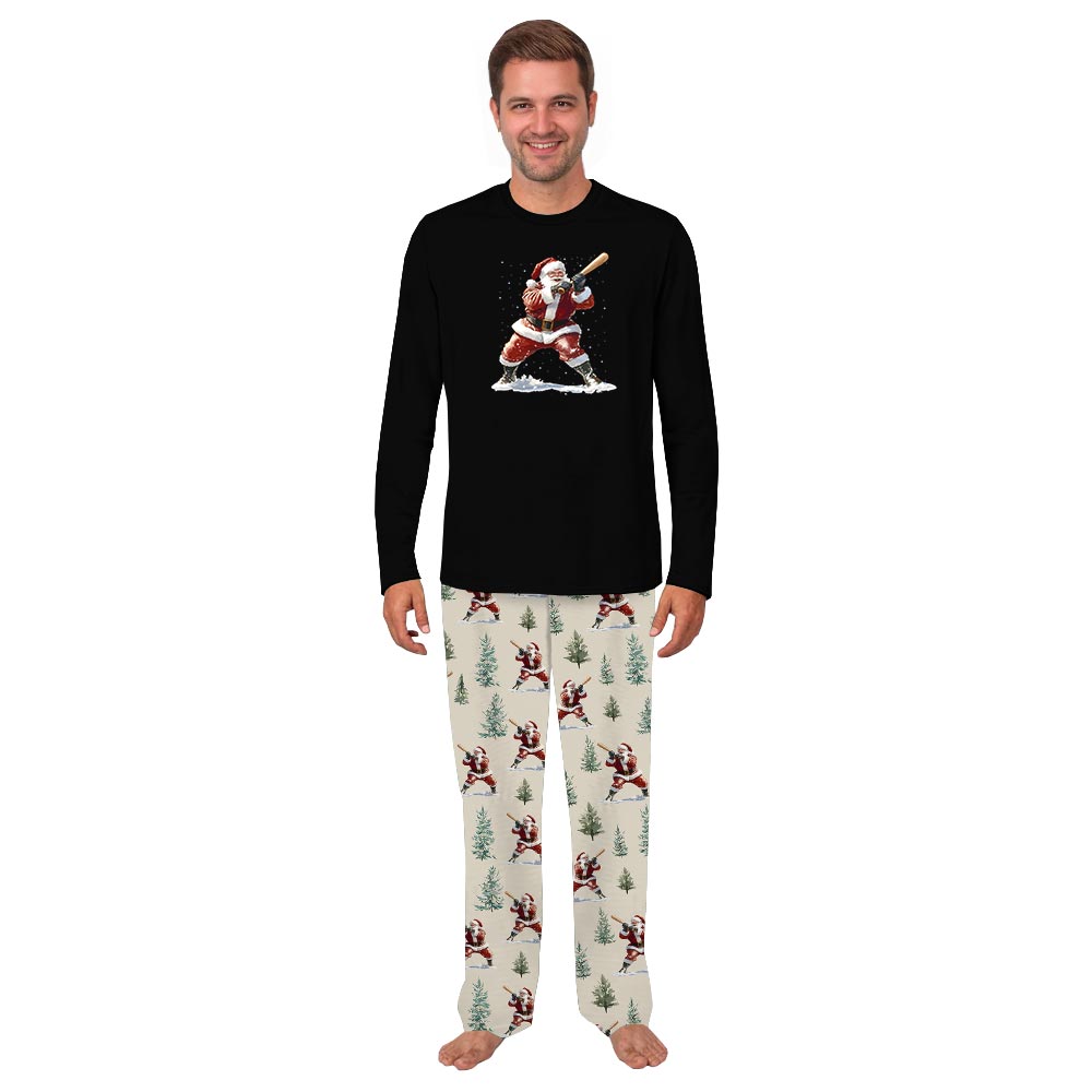Baseball Santa Player Matching Dog And Owner Pajamas Christmas Baseball Santa Player Matching Dog And Owner Pajamas Christmas