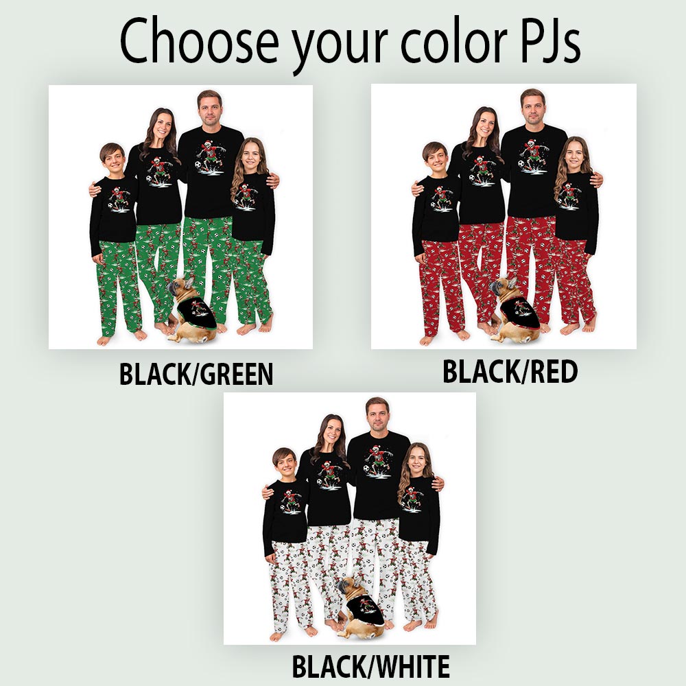 Skeleton Soccer Player Matching Pajamas For The Whole Family