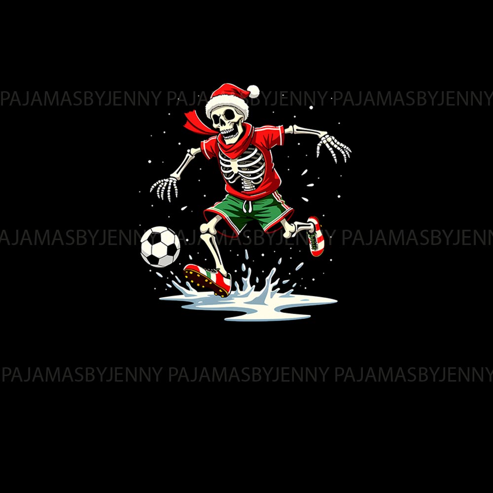 Skeleton Soccer Player Matching Pajamas For The Whole Family