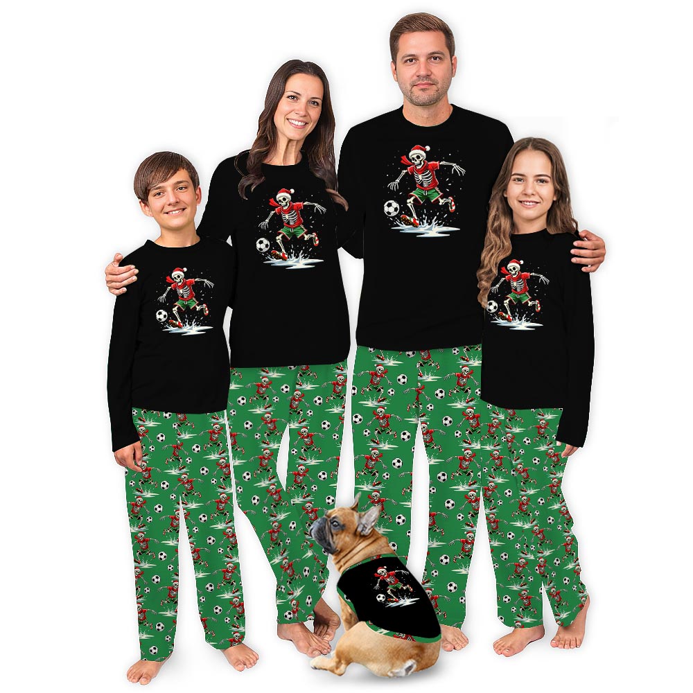 Skeleton Soccer Player Matching Pajamas For The Whole Family