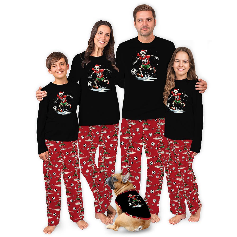Skeleton Soccer Player Matching Pajamas For The Whole Family