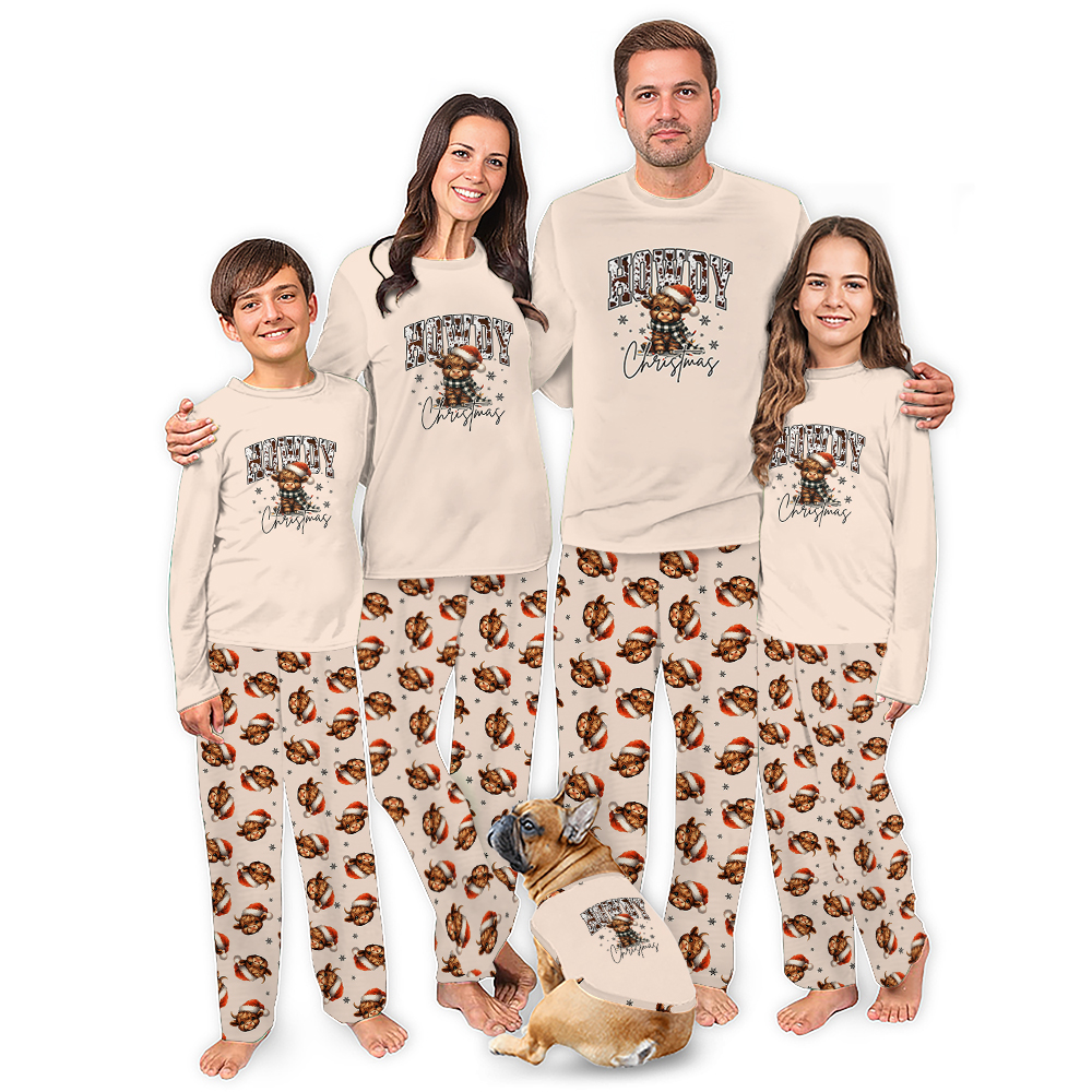Highland Cow Howdy Christmas Matching Family Jammies