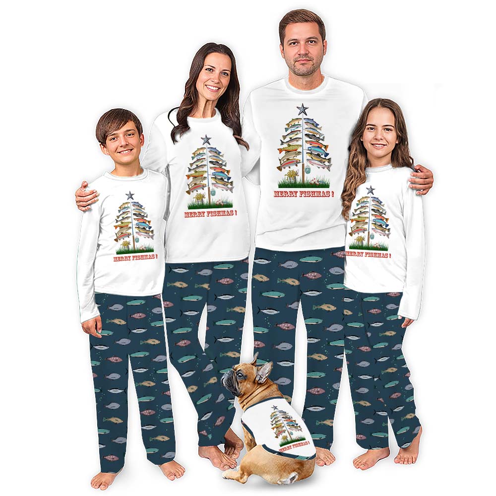 Christmas Pajamas With Fish On Them With Fishmas Tree Christmas Pajamas With Fish On Them With Fishmas Tree