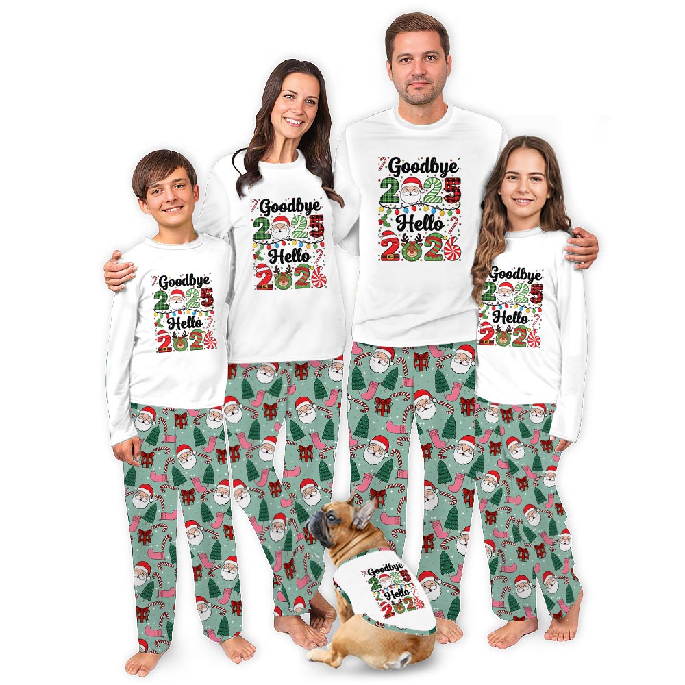 Festive Welcome New Year Christmas Pajamas Dog and Owner