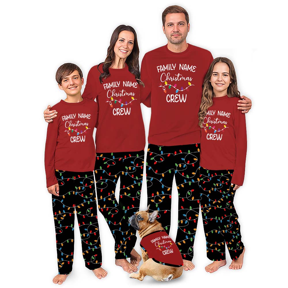 Custom Christmas Lights Matching Family Pajamas With Live Preview