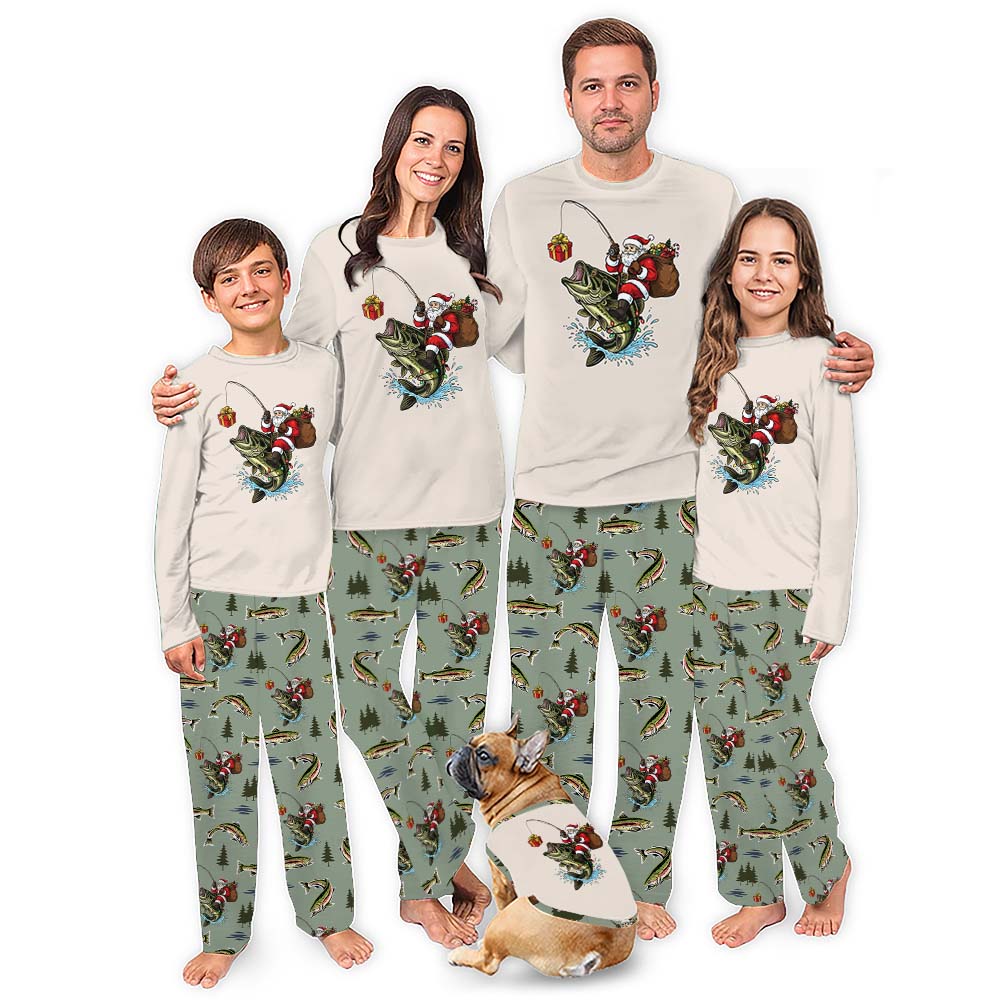 Fisherman Santa Matching Christmas Pajamas For Dog And Owner