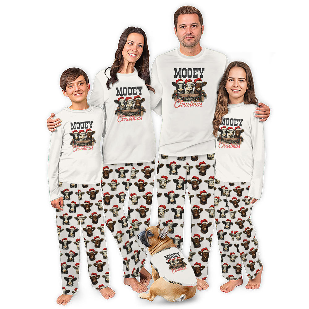 Highland Cow Mooey Christmas Cute Matching Pajama Sets Highland Cow Mooey Christmas Cute Matching Pajama Sets