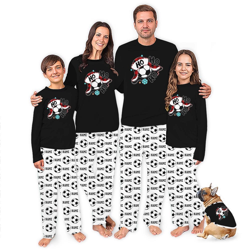 Funny Soccer Matching Christmas Pajama Set With Custom Name Funny Soccer Matching Christmas Pajama Set With Custom Name