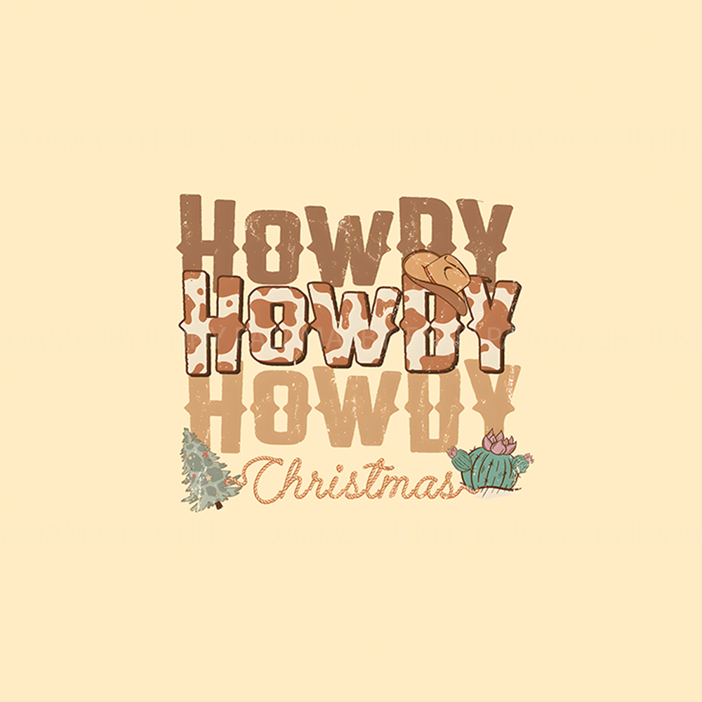 Howdy Christmas Western Family Matching Christmas Pajamas