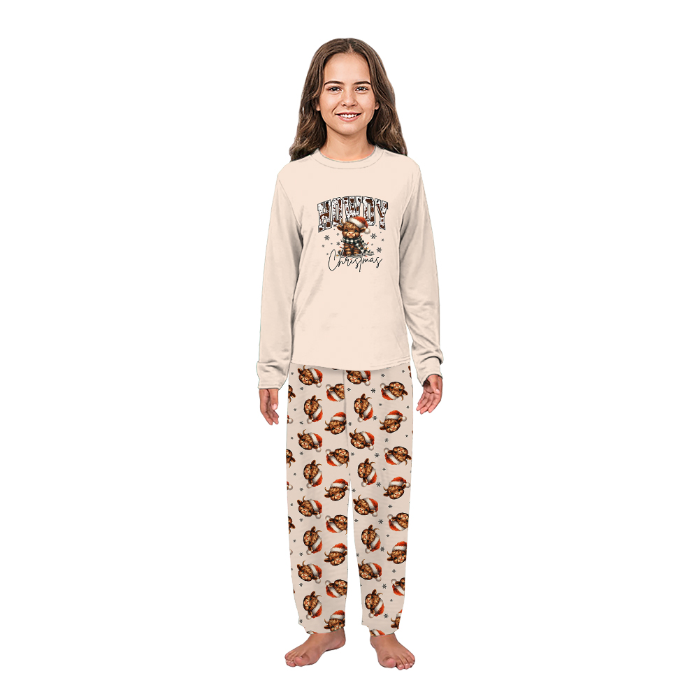 Highland Cow Howdy Christmas Matching Family Jammies