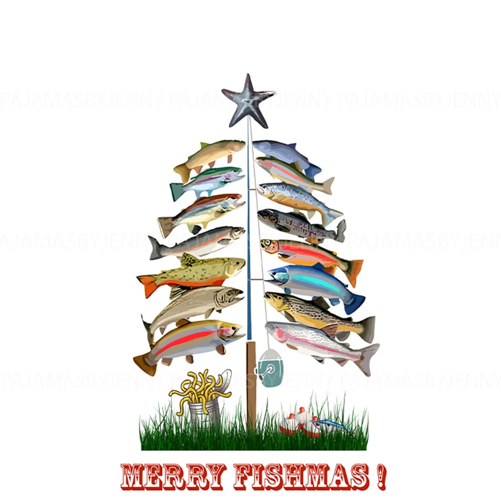 Christmas Pajamas With Fish On Them With Fishmas Tree Christmas Pajamas With Fish On Them With Fishmas Tree