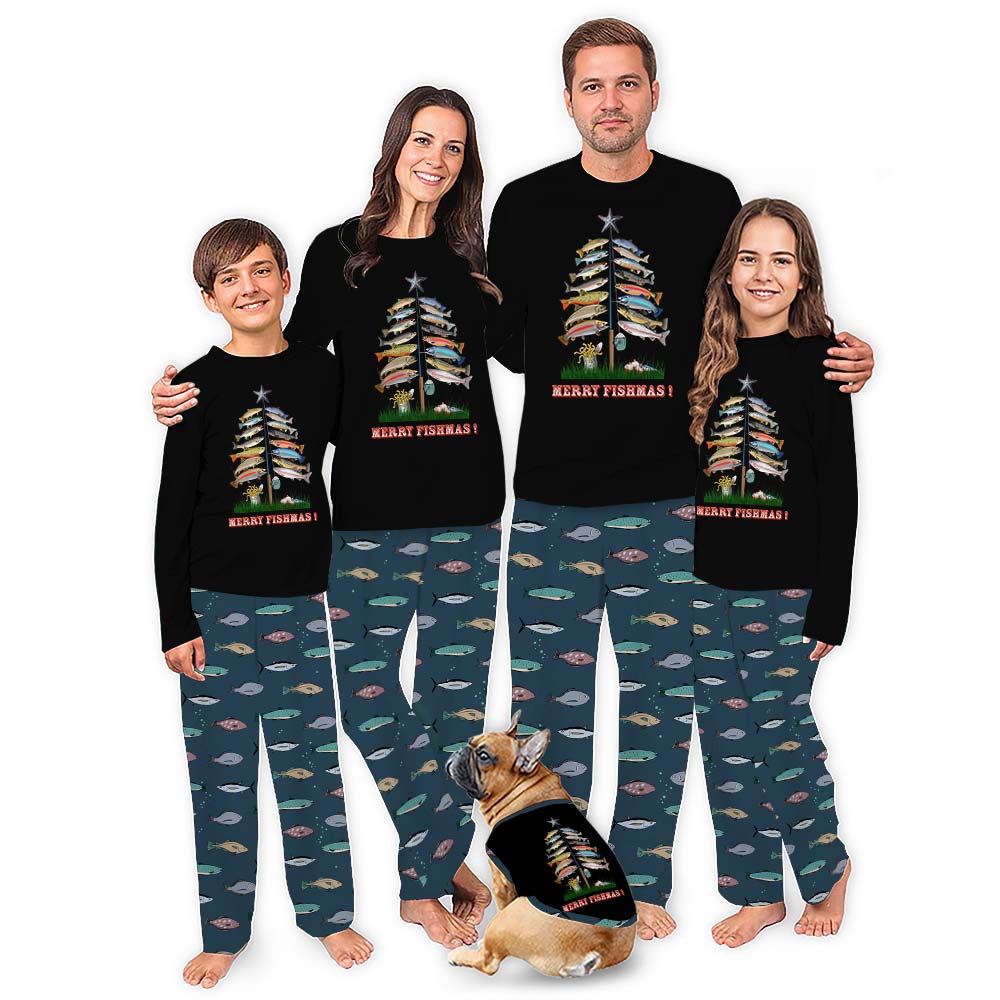 Christmas Pajamas With Fish On Them With Fishmas Tree Christmas Pajamas With Fish On Them With Fishmas Tree