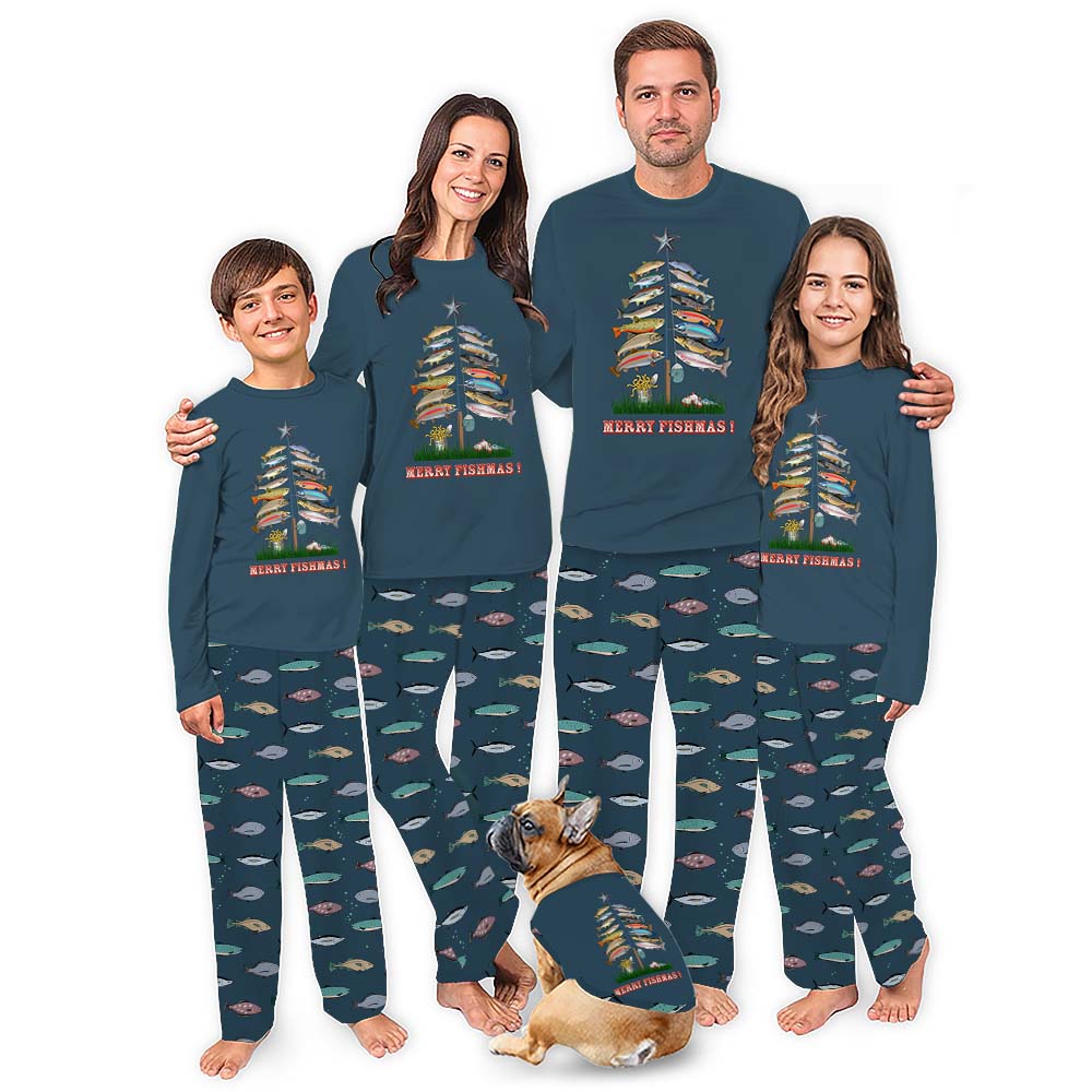 Christmas Pajamas With Fish On Them With Fishmas Tree Christmas Pajamas With Fish On Them With Fishmas Tree