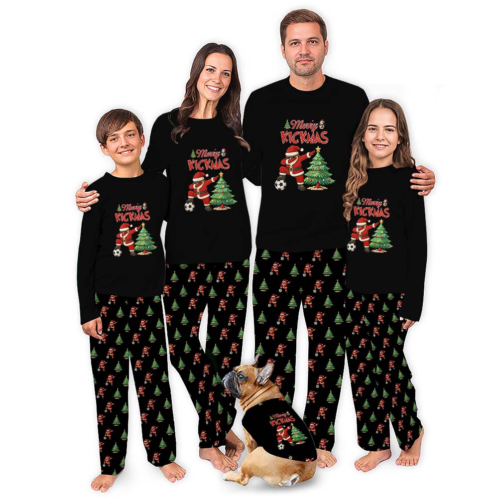 Soccer Santa Dope Coordinating Family Christmas Pajamas With Plus Size