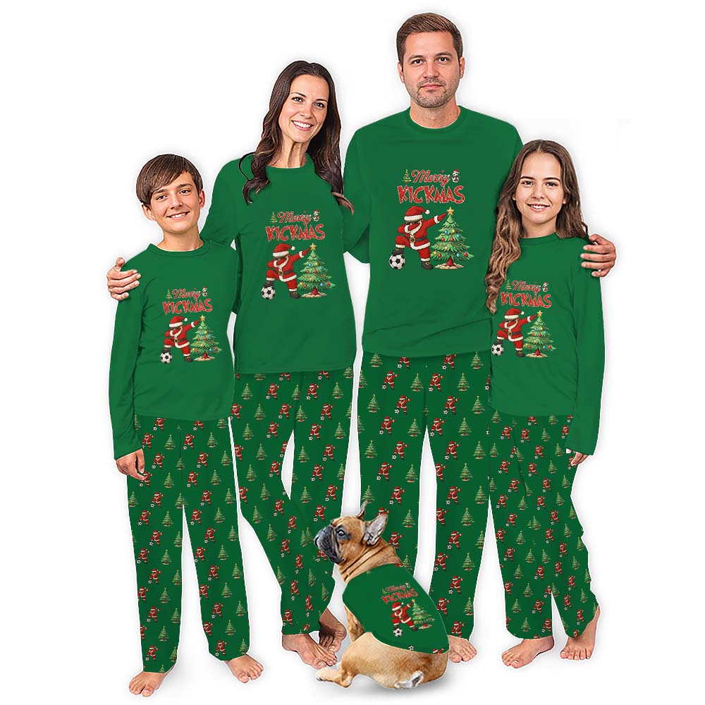 Soccer Santa Dope Coordinating Family Christmas Pajamas With Plus Size