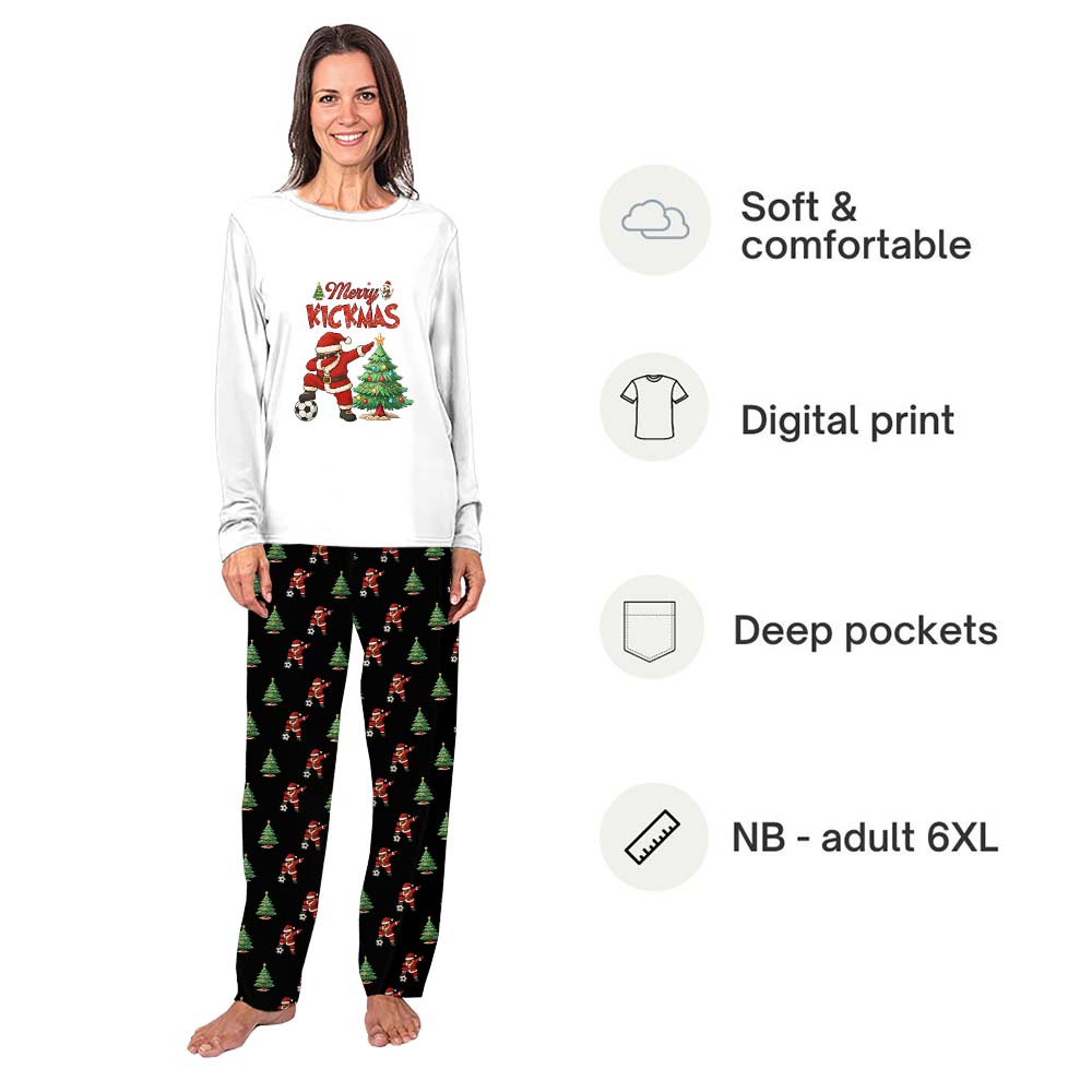 Soccer Santa Dope Coordinating Family Christmas Pajamas With Plus Size