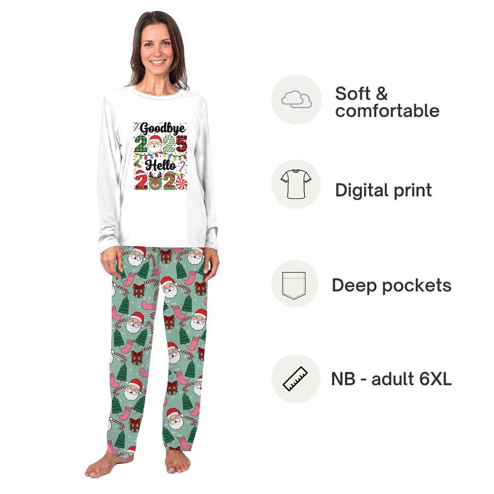 Festive Welcome New Year Christmas Pajamas Dog and Owner