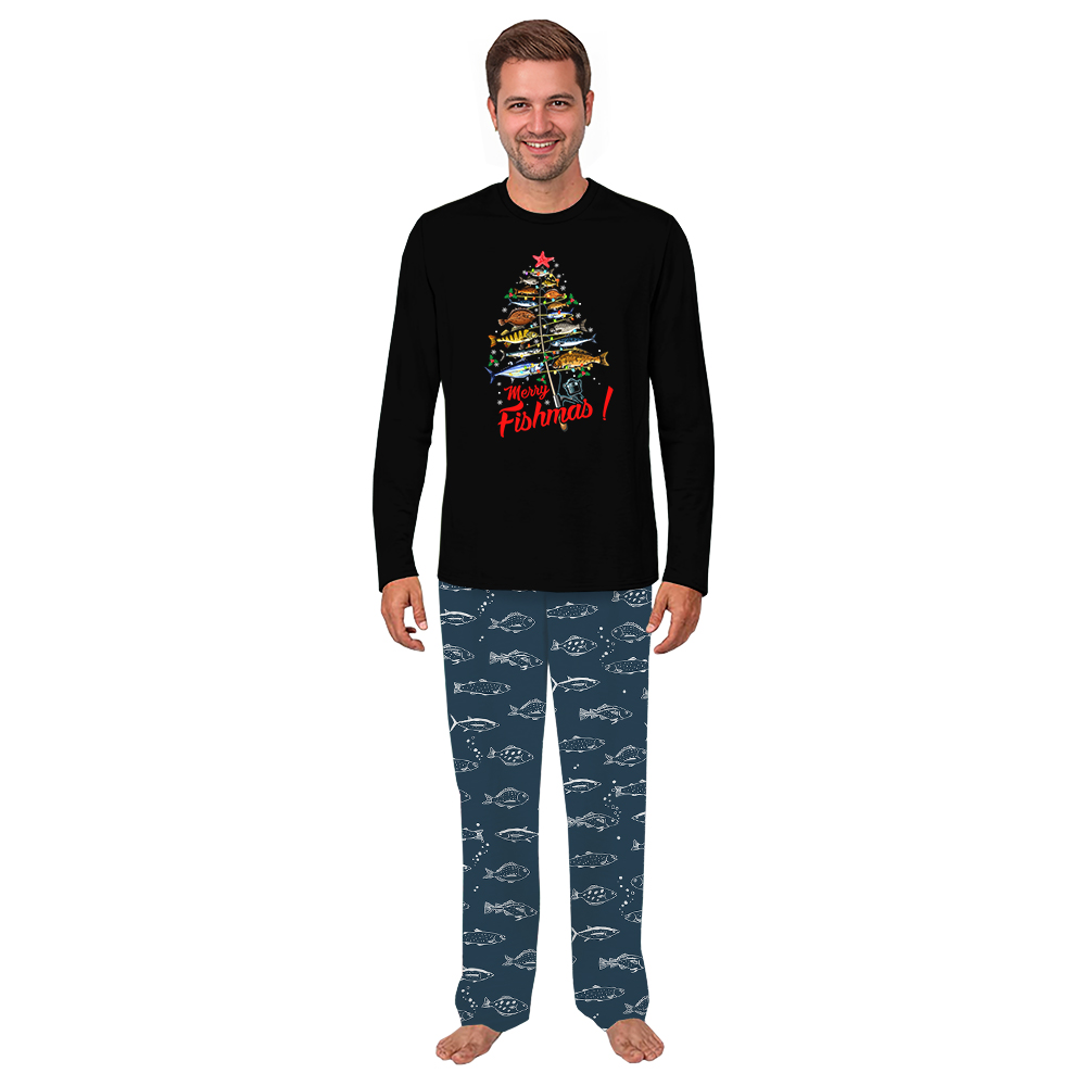 Merry Fishmas Xmas Tree Matching Family Jammies