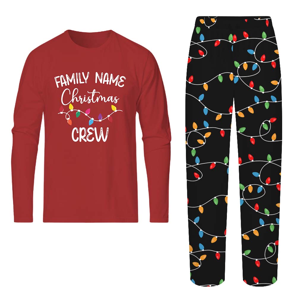Custom Christmas Lights Matching Family Pajamas With Live Preview