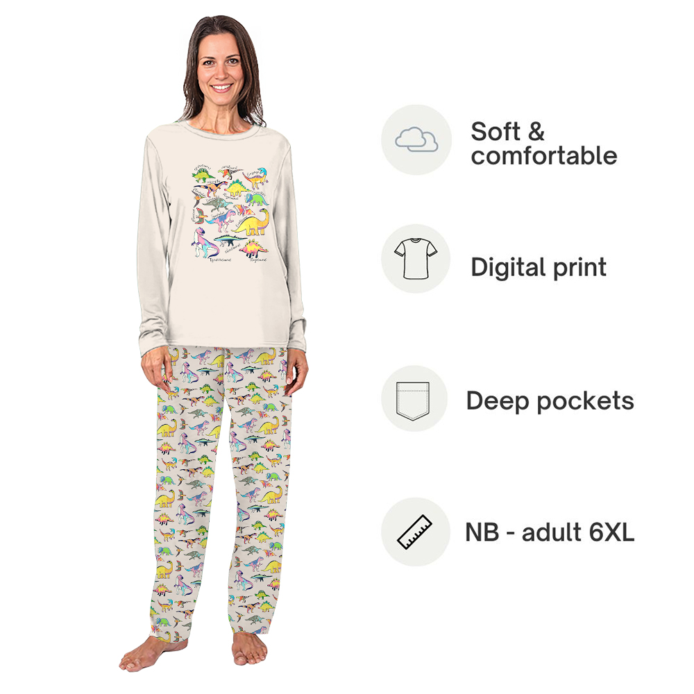 Funny Dinosaur Matching Christmas Pajamas And Dog