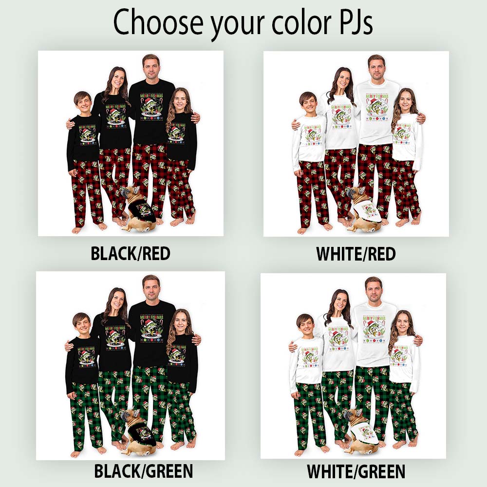 Merry Fishmas Unique Family Christmas Pajamas With Plus Size