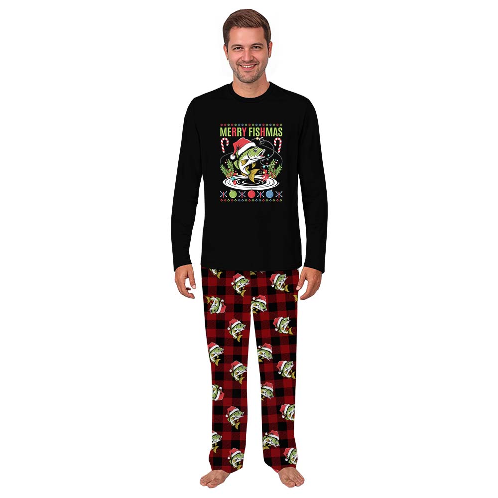 Merry Fishmas Unique Family Christmas Pajamas With Plus Size