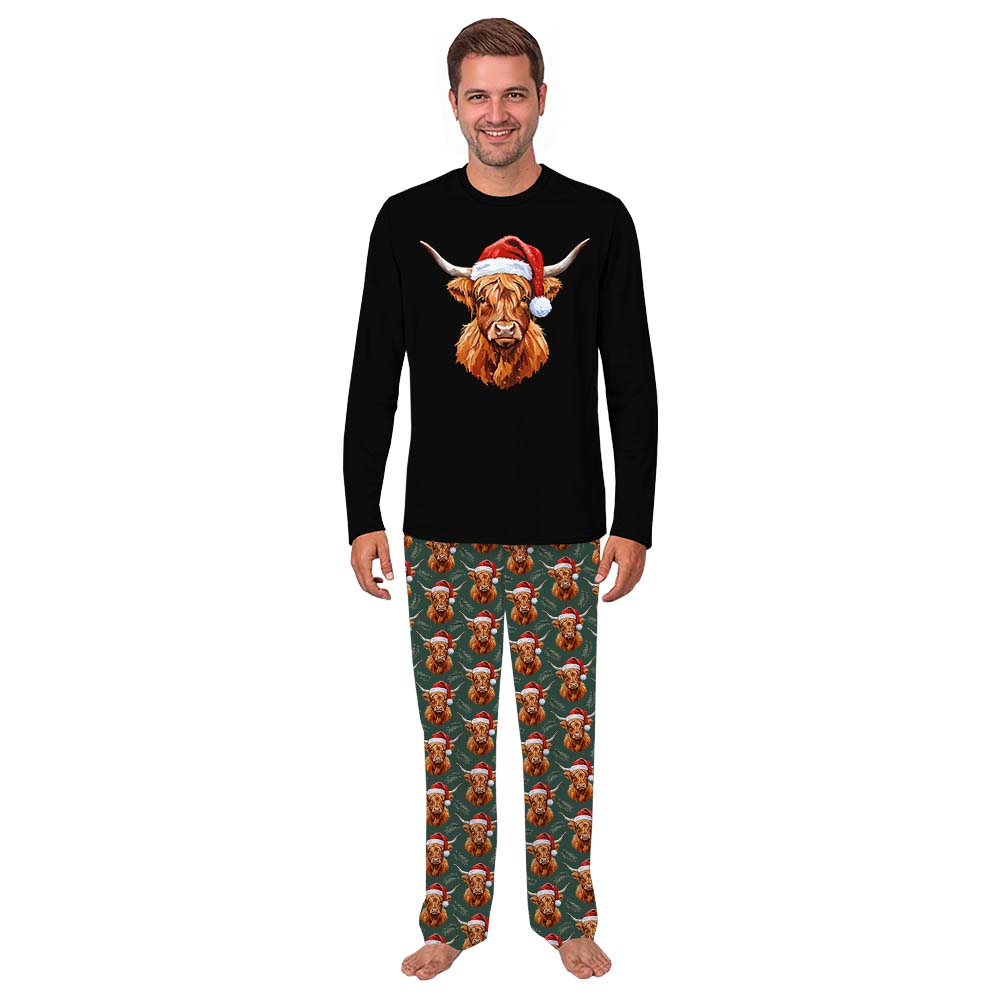 Highland Cow Christmas Pajamas For Family Plus Size Highland Cow Christmas Pajamas For Family Plus Size