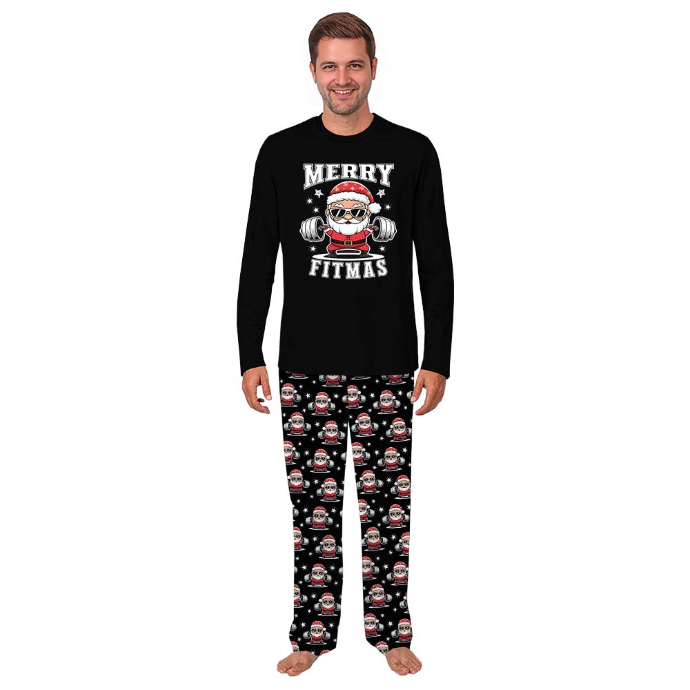 Merry Fitmas Santa Christmas Pajamas Family And Dog Merry Fitmas Santa Christmas Pajamas Family And Dog