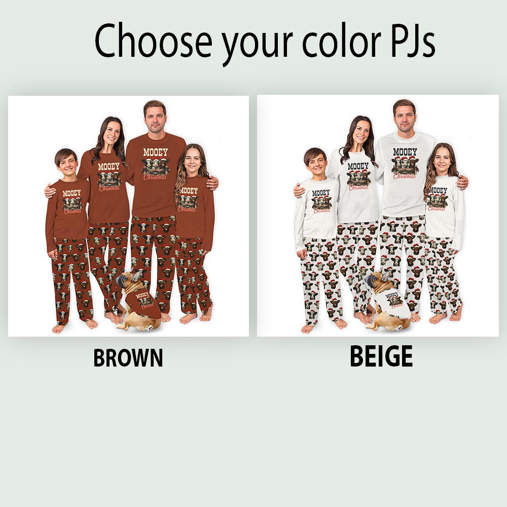 Highland Cow Mooey Christmas Cute Matching Pajama Sets Highland Cow Mooey Christmas Cute Matching Pajama Sets
