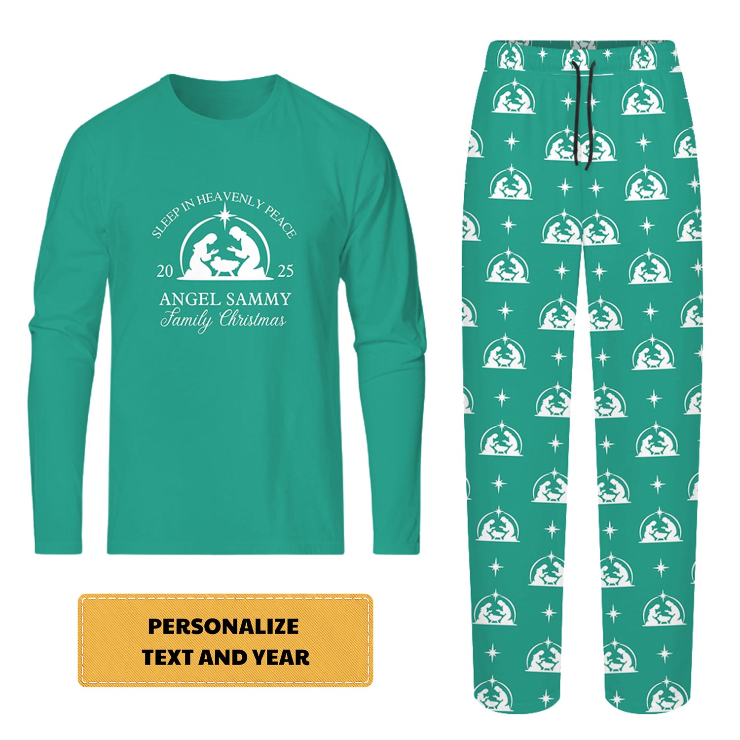 Personalized Nativity Christian Pajama Set Christmas Family