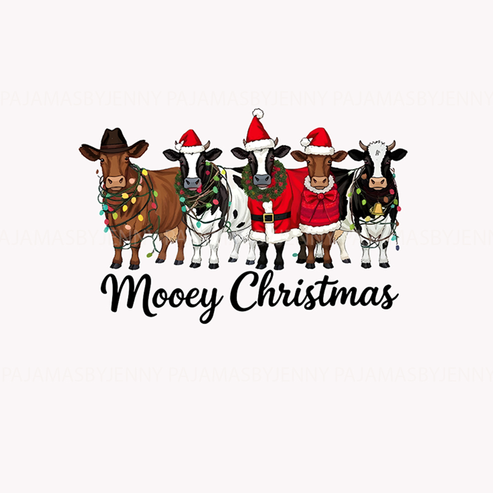 Funny Highland Cow Merry Christmas Matching Family Jammies