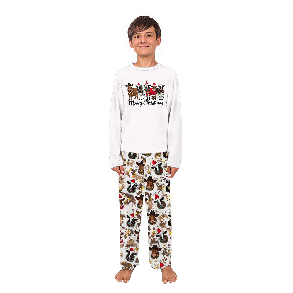 Funny Highland Cow Merry Christmas Matching Family Jammies