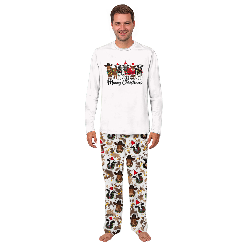 Funny Highland Cow Merry Christmas Matching Family Jammies