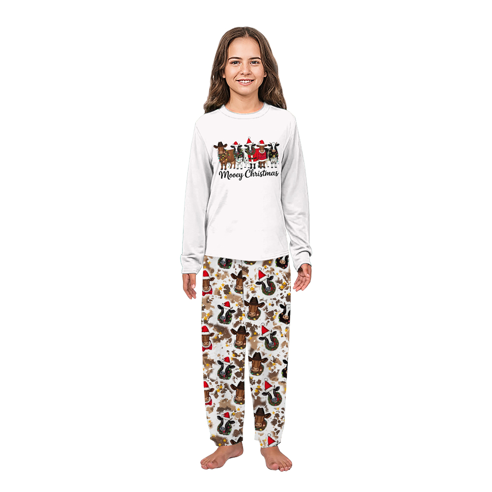 Funny Highland Cow Merry Christmas Matching Family Jammies