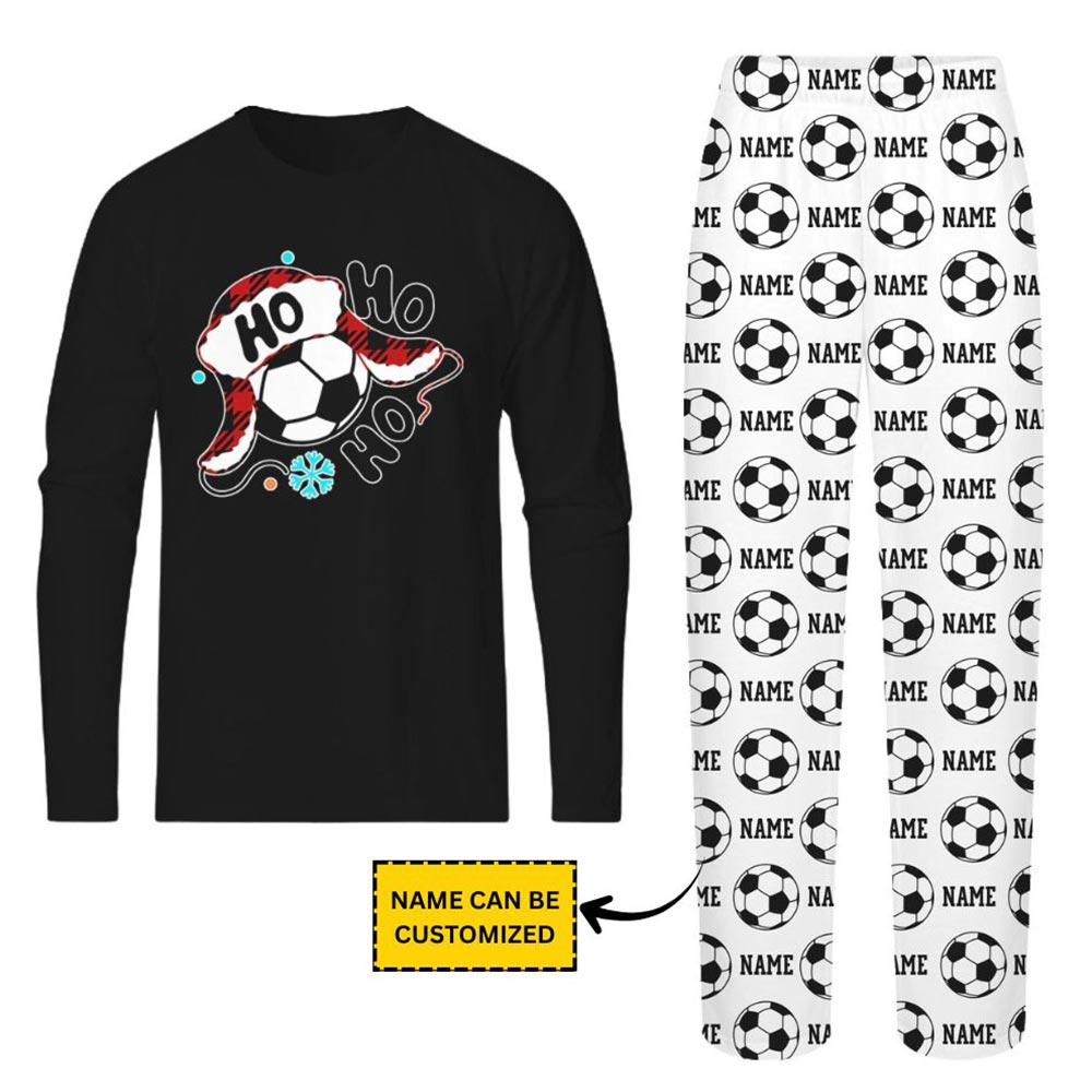 Funny Soccer Matching Christmas Pajama Set With Custom Name Funny Soccer Matching Christmas Pajama Set With Custom Name