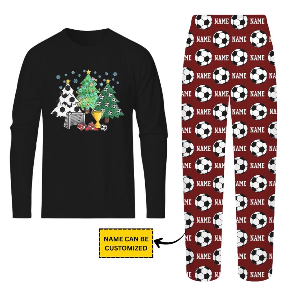 Soccer Christmas Tree Matching Family PJs With Custom Name And Preview Soccer Christmas Tree Matching Family PJs With Custom Name And Preview