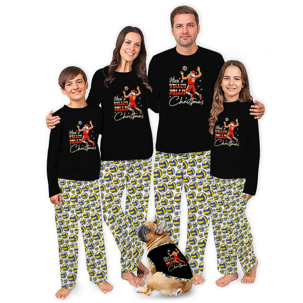 Custom Volleyball Pajamas Matching Have A Volley Jolly Christmas