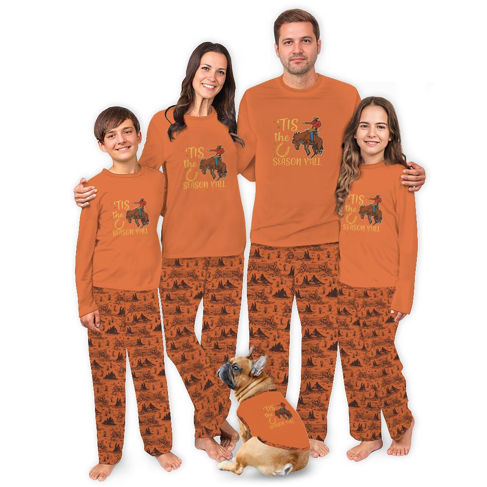 Tis The Season Cowboy Santa Western Matching Family Xmas Pjs Tis The Season Cowboy Santa Western Matching Family Xmas Pjs