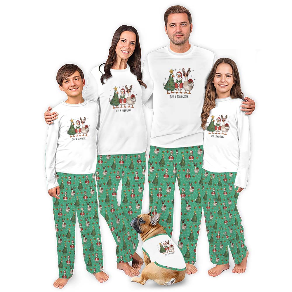 Jolly Goose Christmas Matching Pajamas With Dog Jolly Goose Christmas Matching Pajamas With Dog